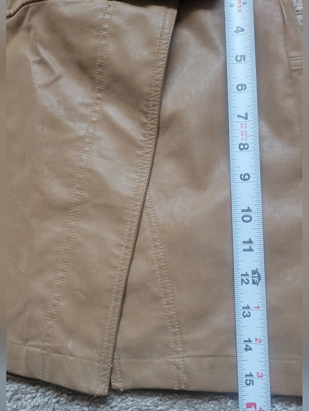 Free People Caramel Faux Leather Mini Skirt with Buckle Detail - Picture 5 of 12
